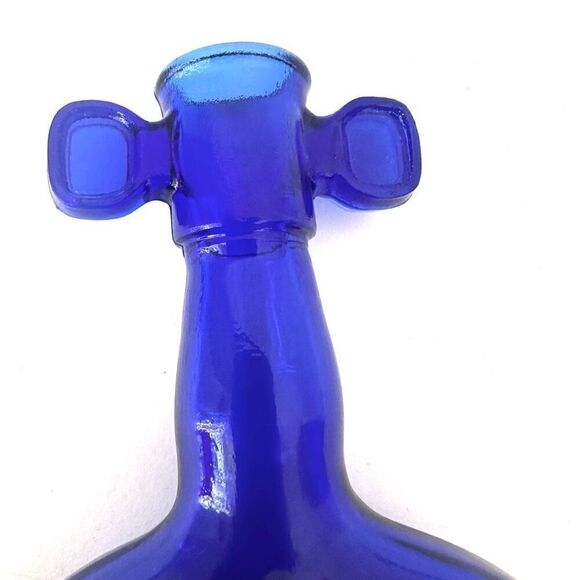 Vintage mid century cobalt blue glass violin vase #5 - Picture 13 of 13